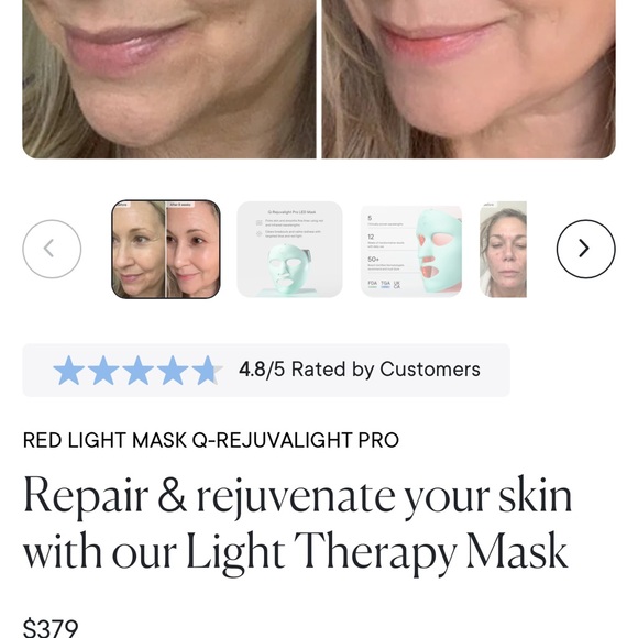 Qure Red and Blue LED Face Mask - Picture 3 of 3